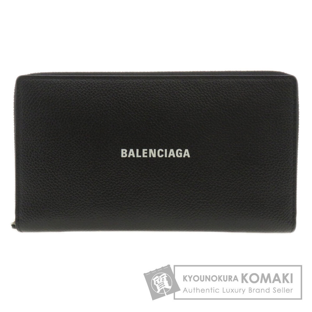 Balenciaga Logo Motif Long Wallet Calfskin